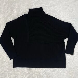 Crea Concept Women’s Size 44 (US Size 12) Hybrid Black Turtleneck Sweater Turkey